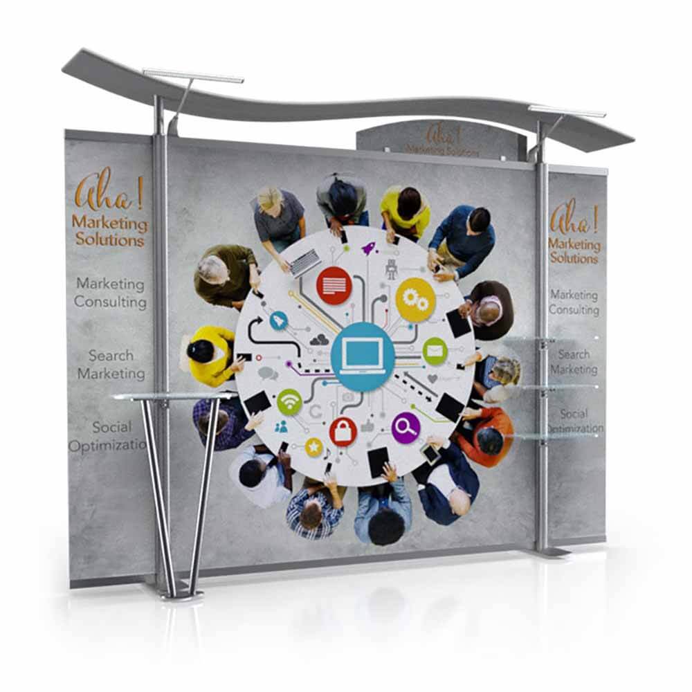 10ft Timberline Modular Display w/ Wave Top & Straight Fabric Sides ...