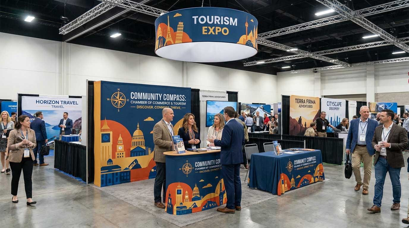Best Booth Layouts for Fabric Pop Up Displays in 10x10 Trade Show Booths