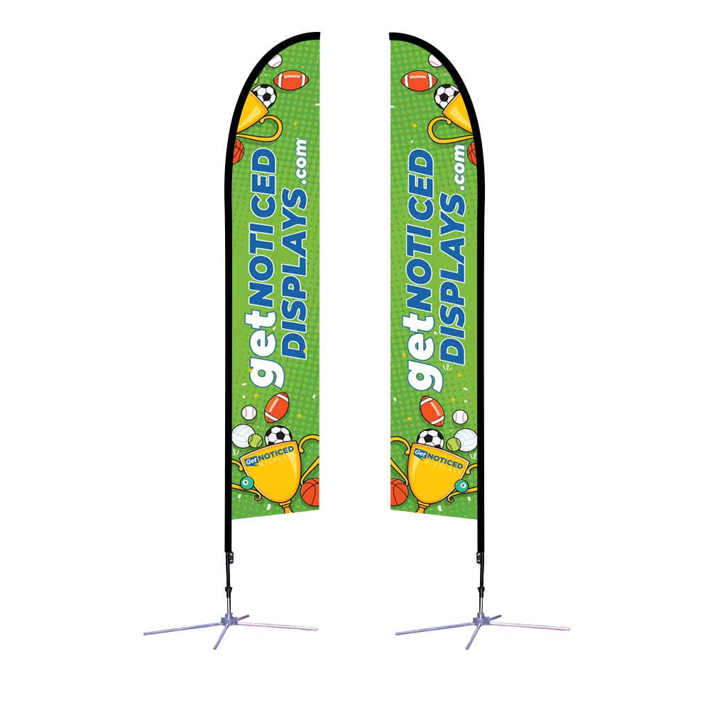 14ft Feather Flag X-Base Double-Sided Graphic Package