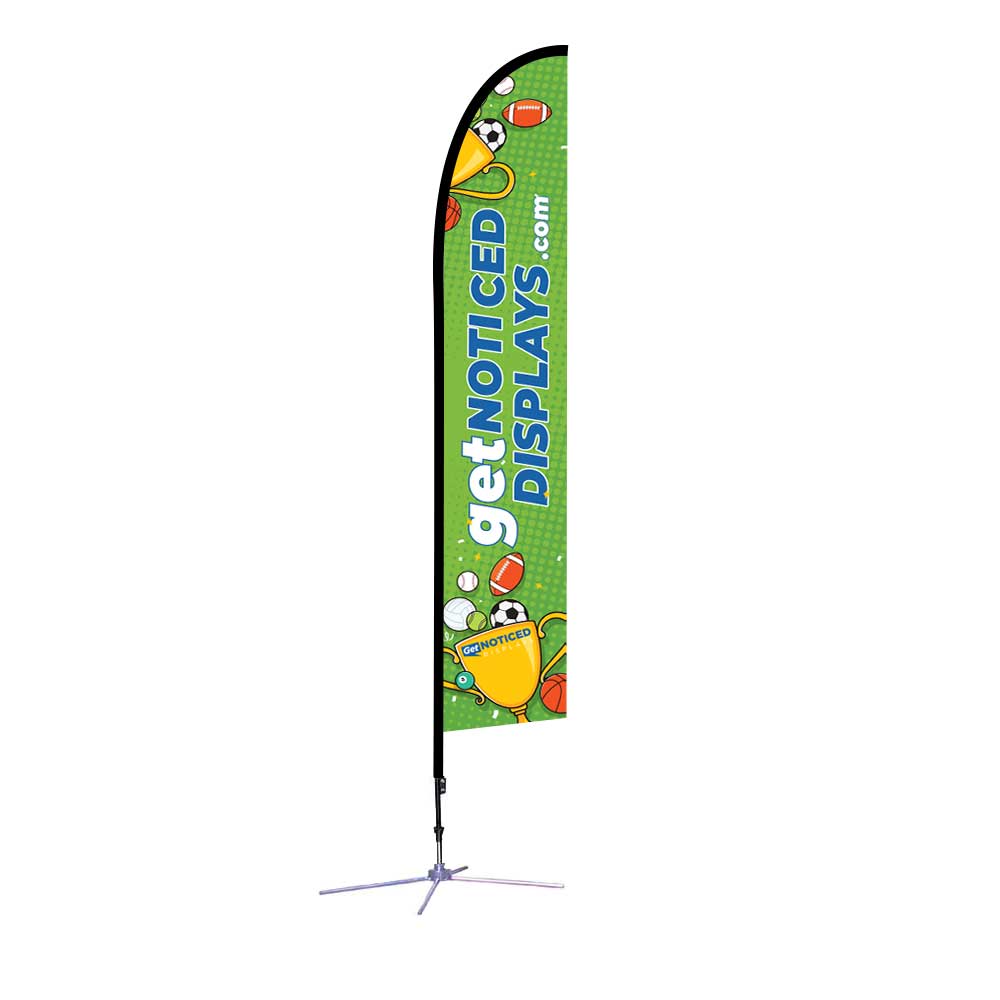 14ft Feather Flag X-Base Single-Sided Graphic Package